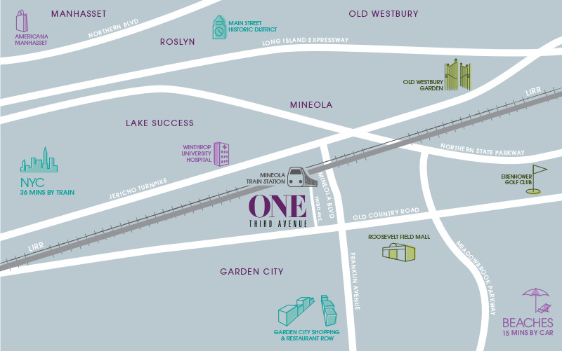 Mineola, NY map