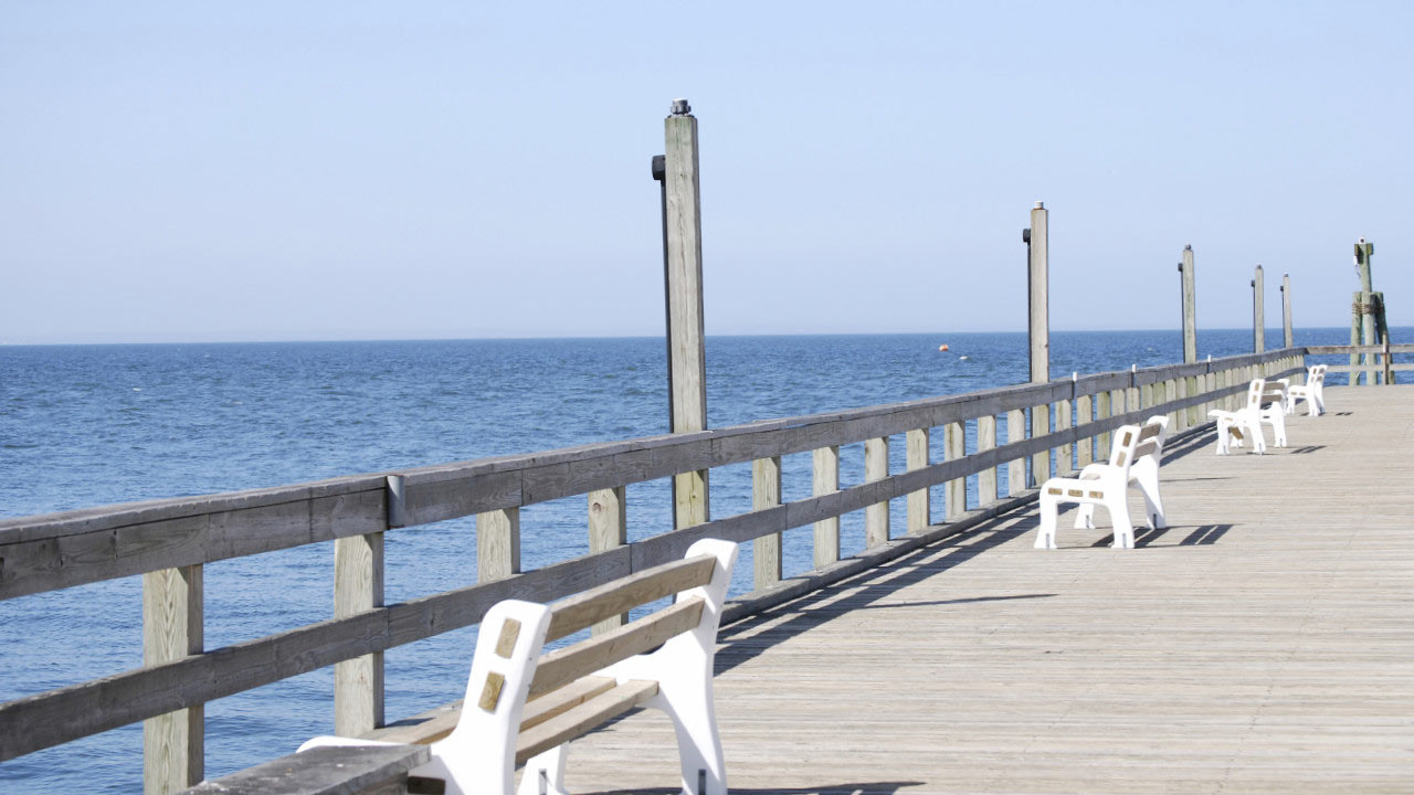 Pier on ocean