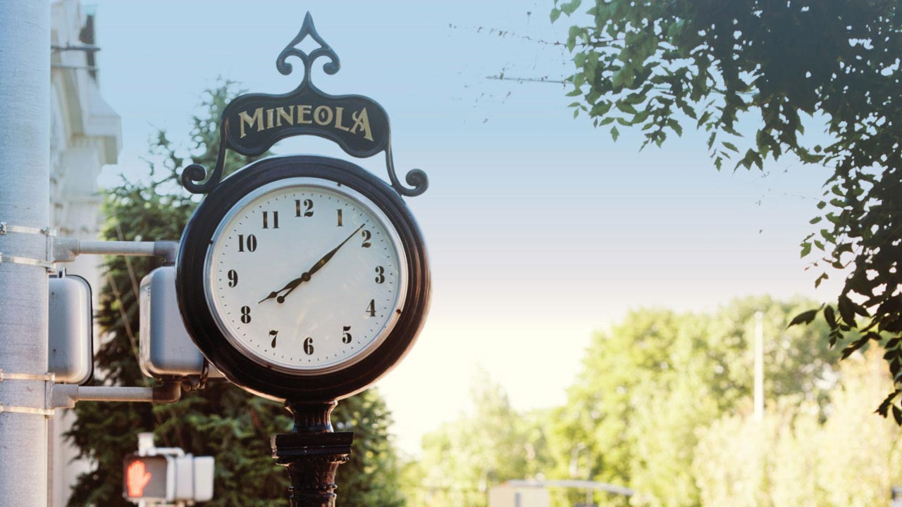 Mineola, NY Clock Sign